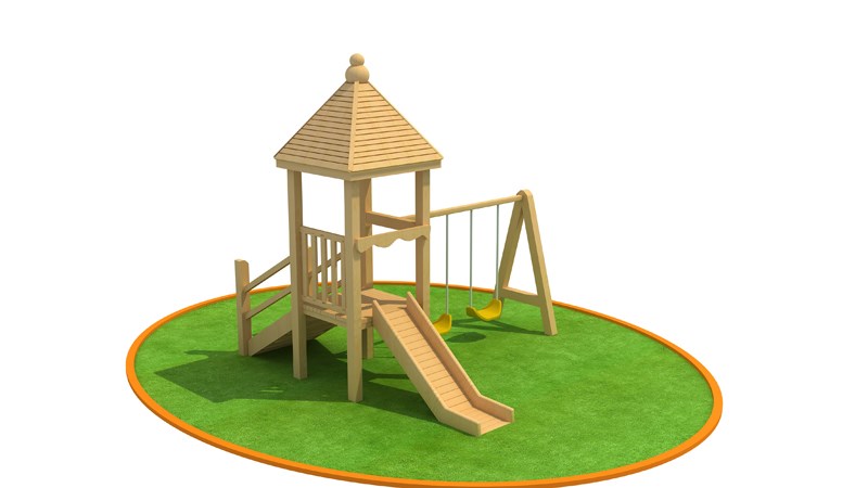 Niños pequeños toboganes de juegos al aire libre de madera en venta TQ-170711-M2